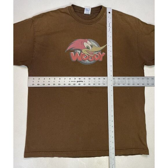 VINTAGE Woody Woodpecker Graphic T-shirt Men XL Brown Short Sleeve Faded - Picture 6 of 6